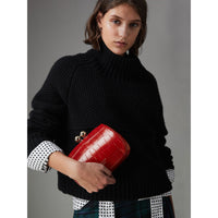 Petit sac porte-monnaie en alligator - Rouge Vif