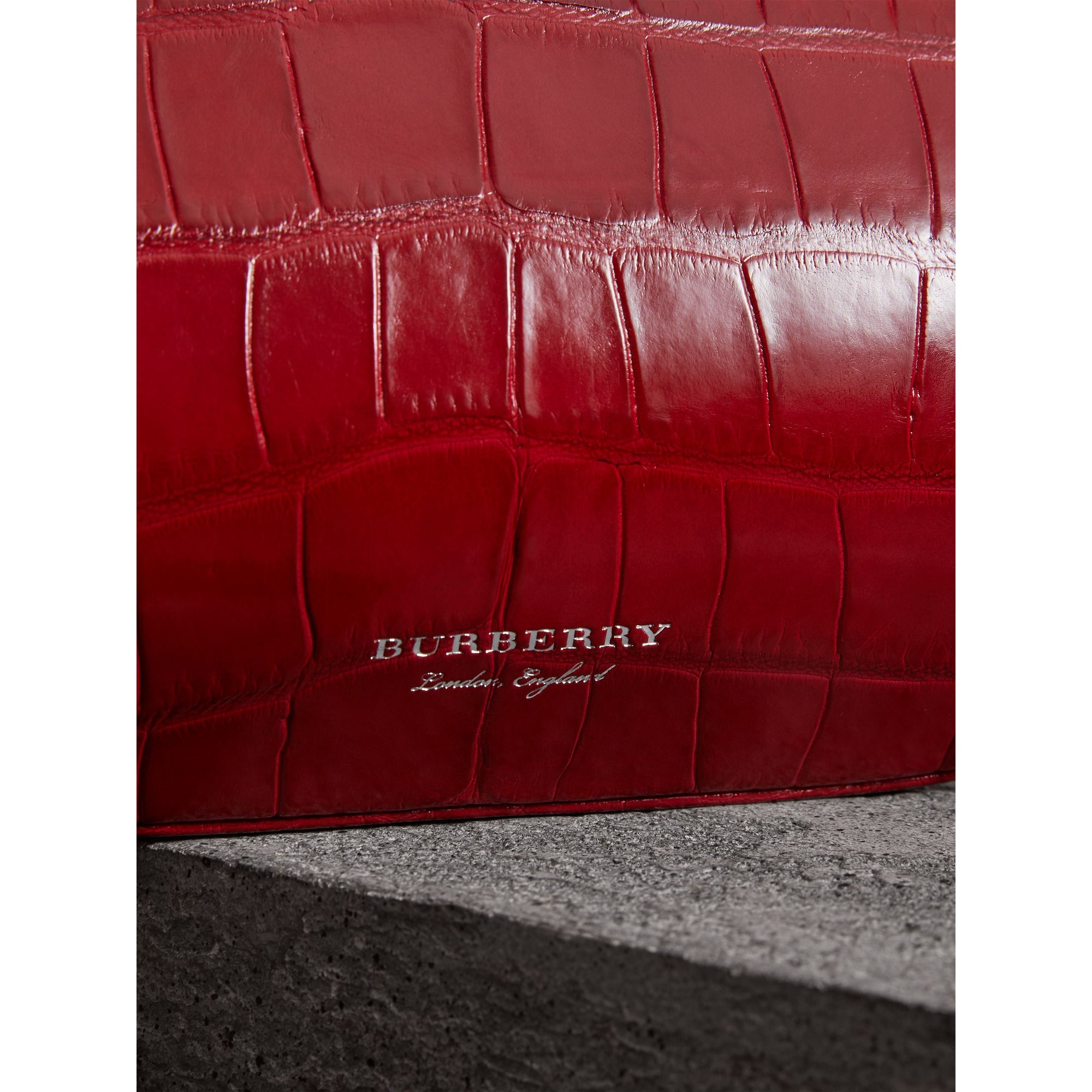 Petit sac porte-monnaie en alligator - Rouge Vif