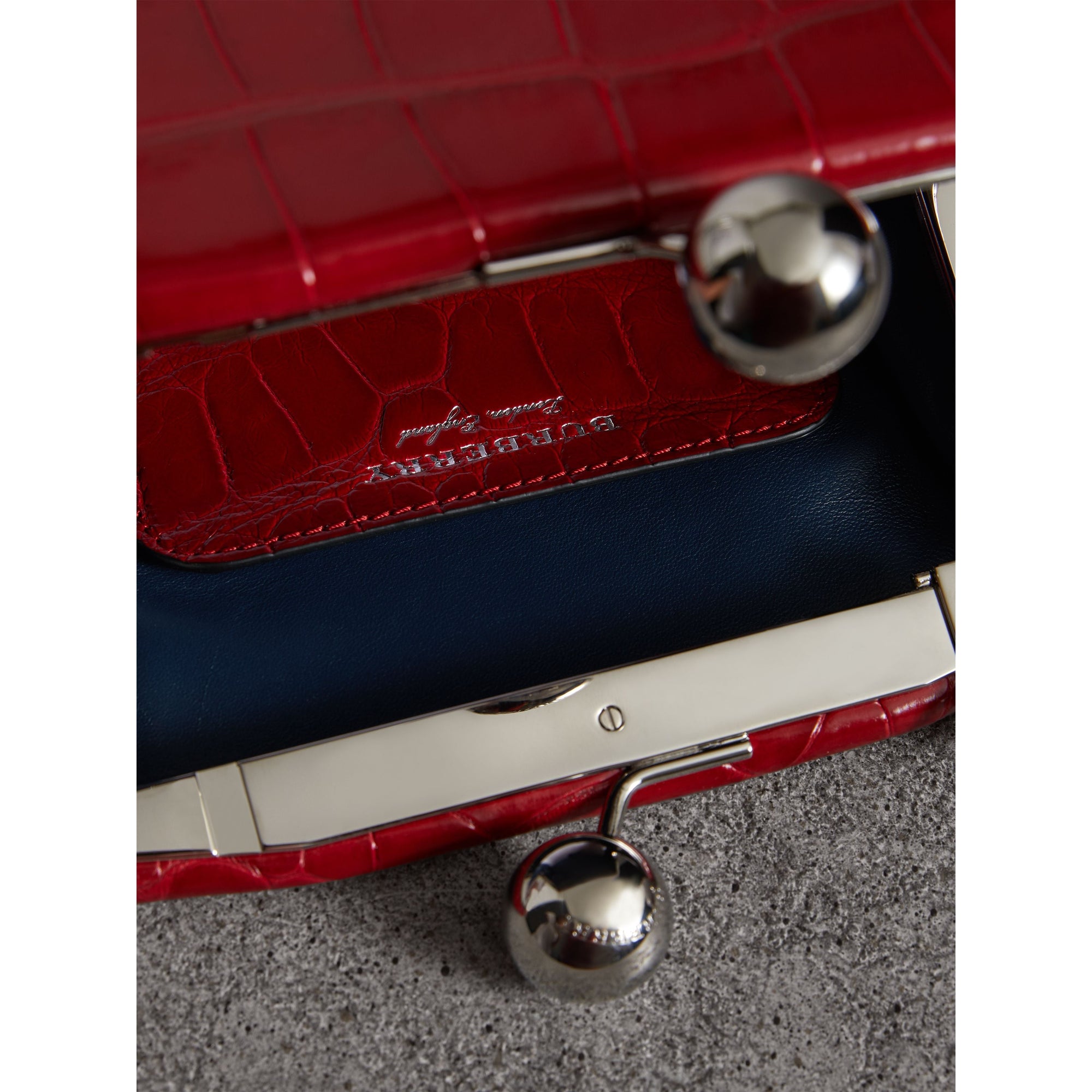 Petit sac porte-monnaie en alligator - Rouge Vif