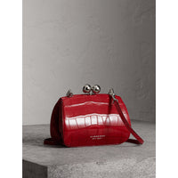Petit sac porte-monnaie en alligator - Rouge Vif