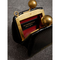 Mini sac porte-monnaie en python bicolore - Noir
