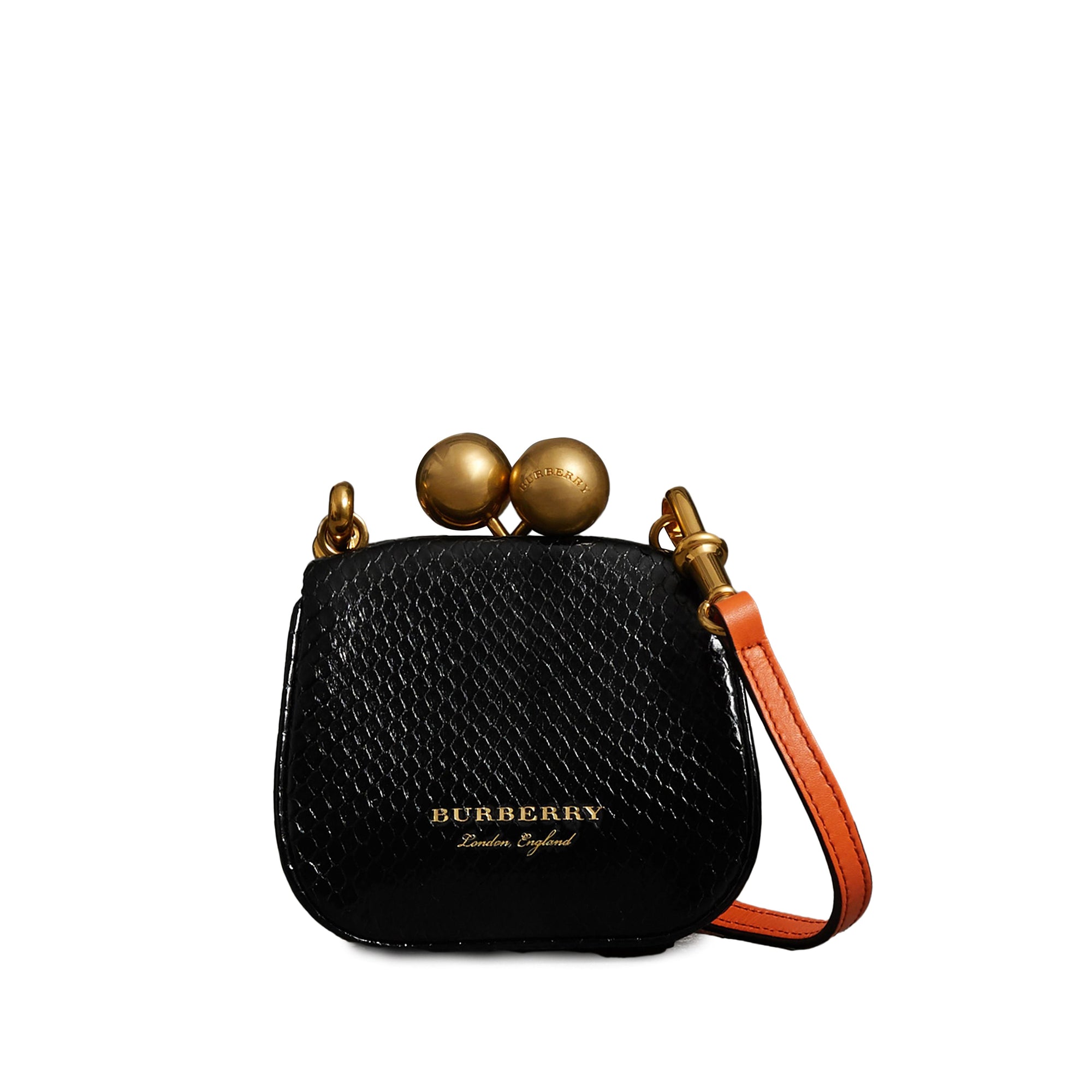 Mini sac porte-monnaie en python bicolore - Noir