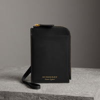 BLACK Étui pour passeport zippé en cuir trench