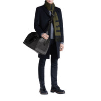 CHARCOAL/BLACK Fourre-tout à motif London check avec éléments en cuir