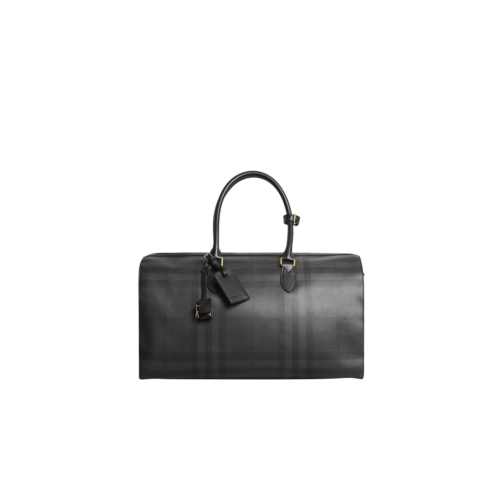 CHARCOAL/BLACK Fourre-tout à motif London check avec éléments en cuir