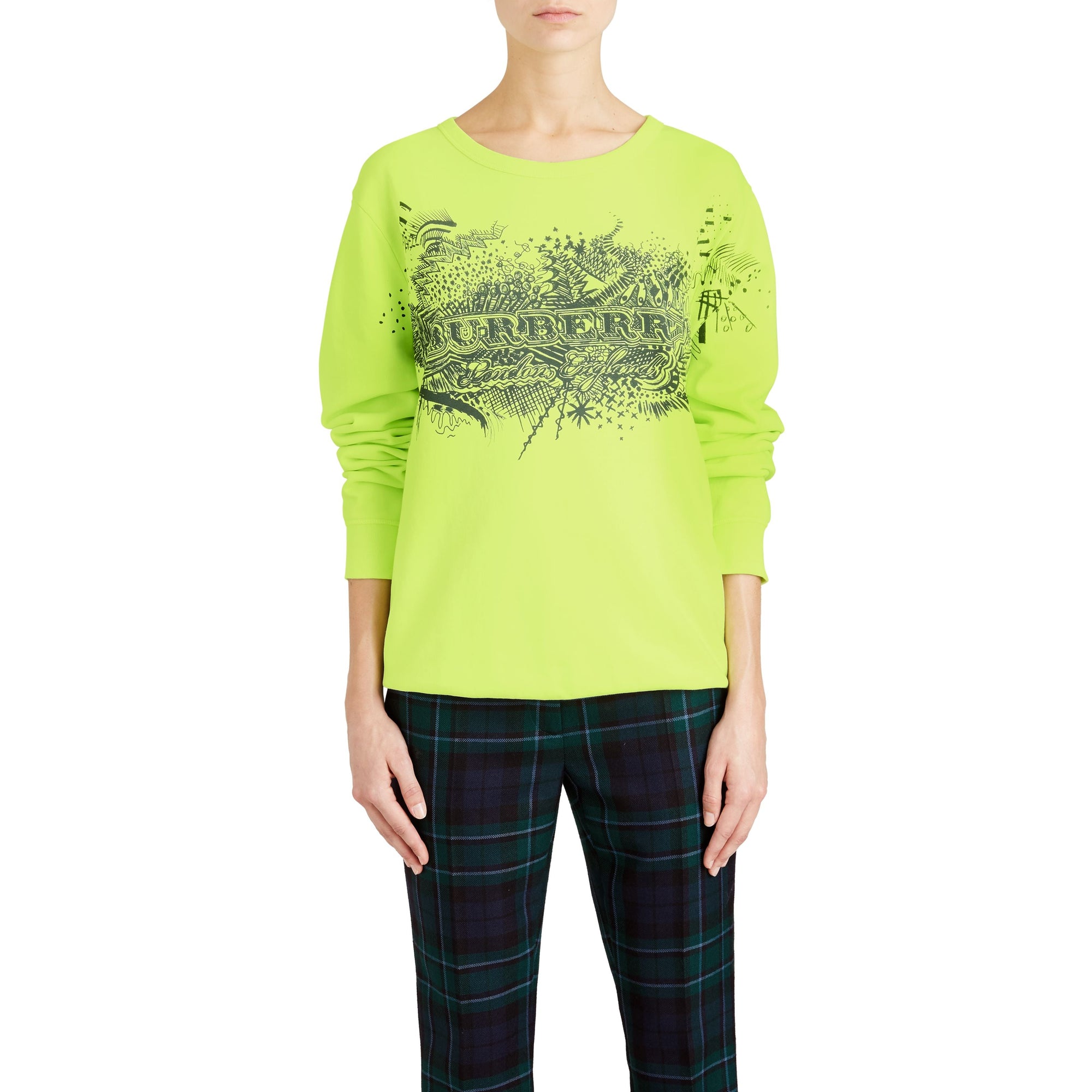 BRIGHT LEMON Sweat-shirt en coton avec imprimé Doodle