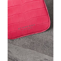 Mini sac porte-monnaie en alligator - Rose Néon