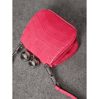 Mini sac porte-monnaie en alligator - Rose Néon