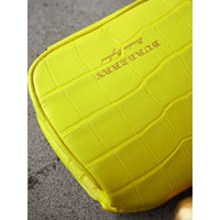 Mini sac porte-monnaie en alligator - Jaune Néon