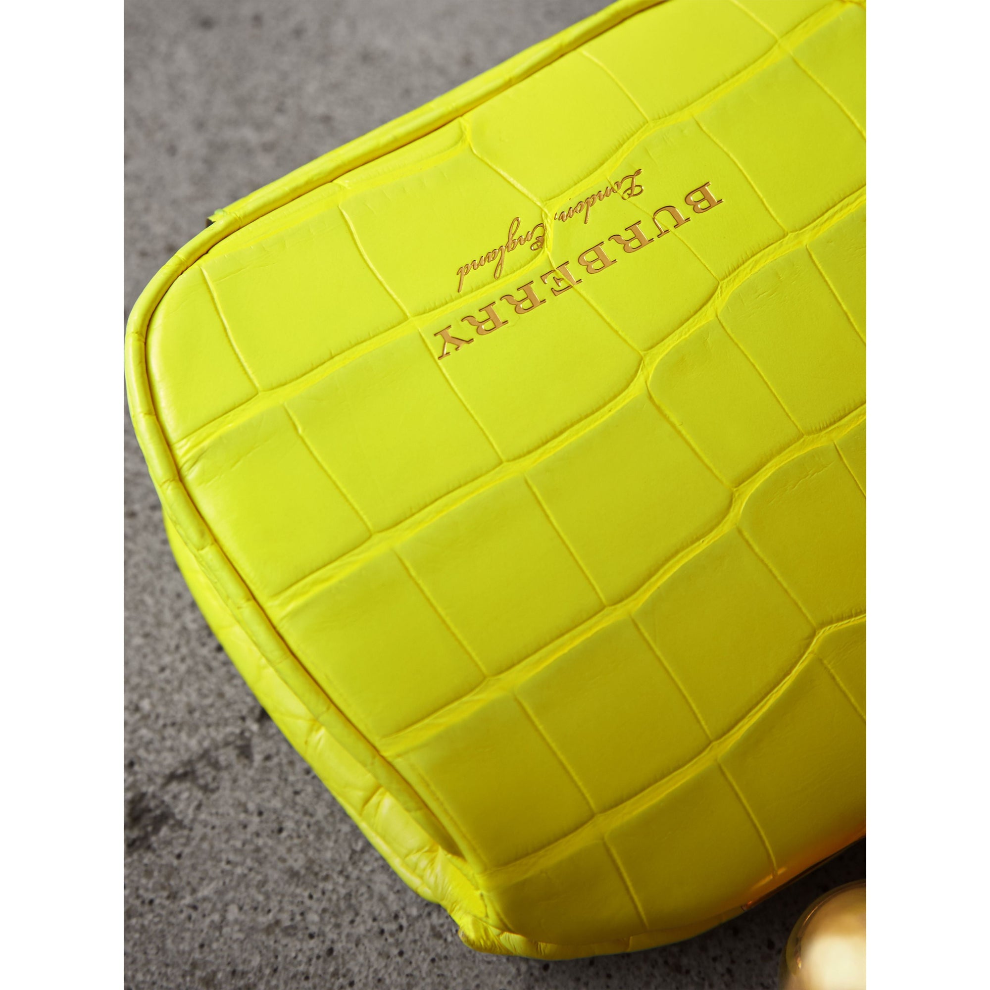 Mini sac porte-monnaie en alligator - Jaune Néon