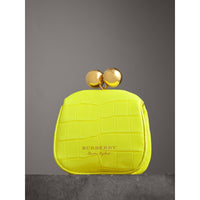 Mini sac porte-monnaie en alligator - Jaune Néon