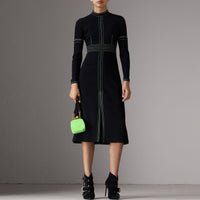 Mini sac porte-monnaie en lézard bicolore - Vert néon