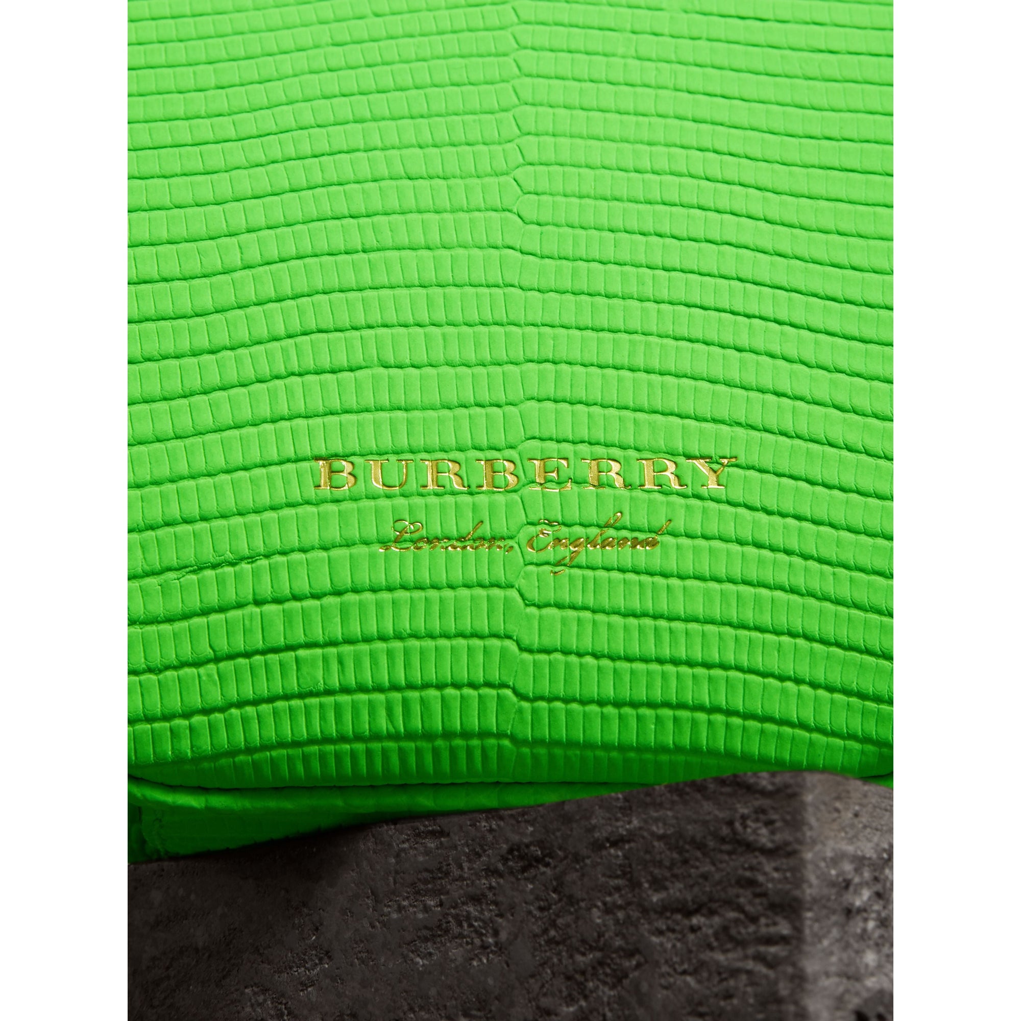 Mini sac porte-monnaie en lézard bicolore - Vert Néon