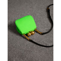 Mini sac porte-monnaie en lézard bicolore - Vert néon