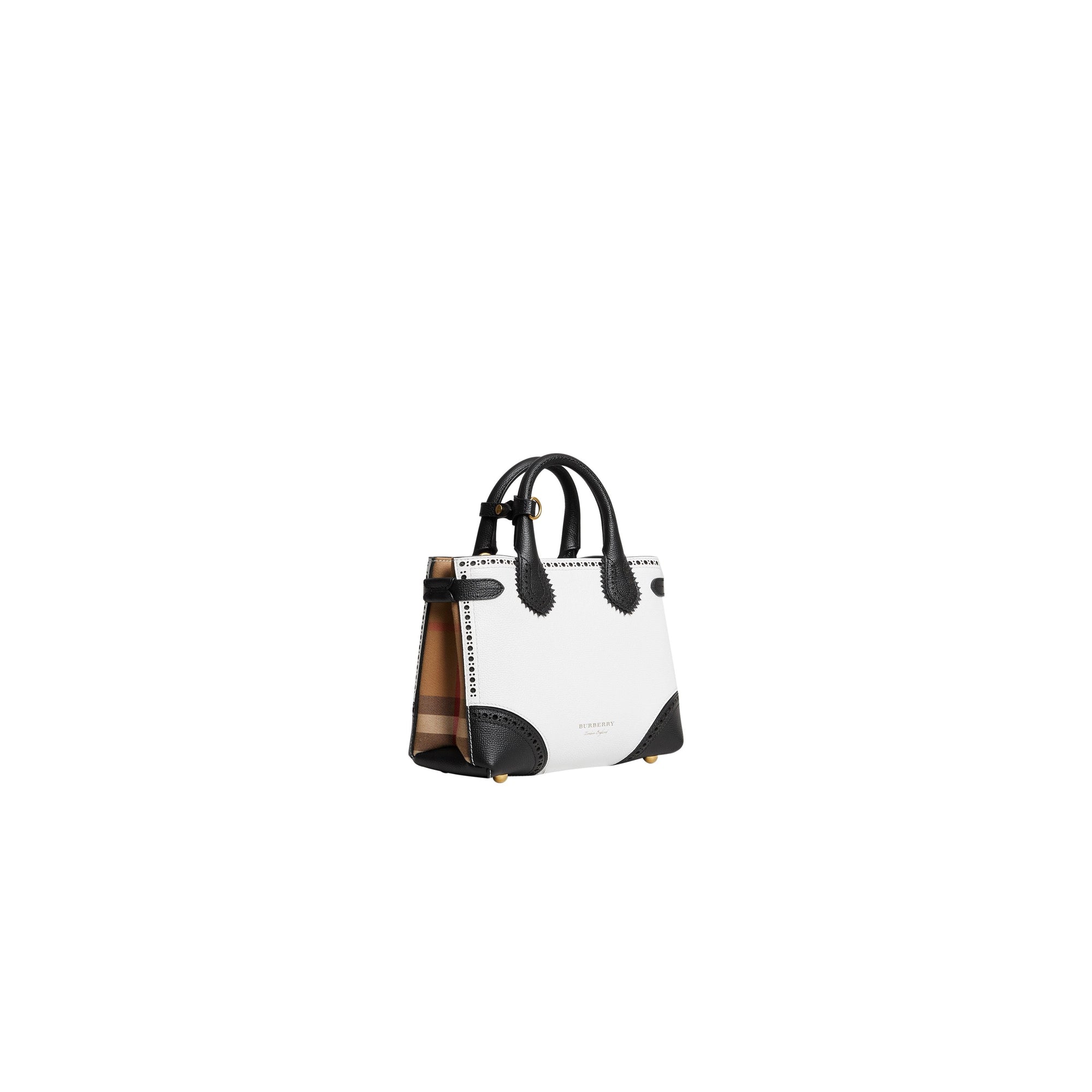 CHALK WHITE/BLACK Petit sac The Banner en cuir bicolore avec détails richelieu