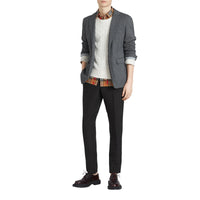 BLACK Pantalon de costume en lin et soie