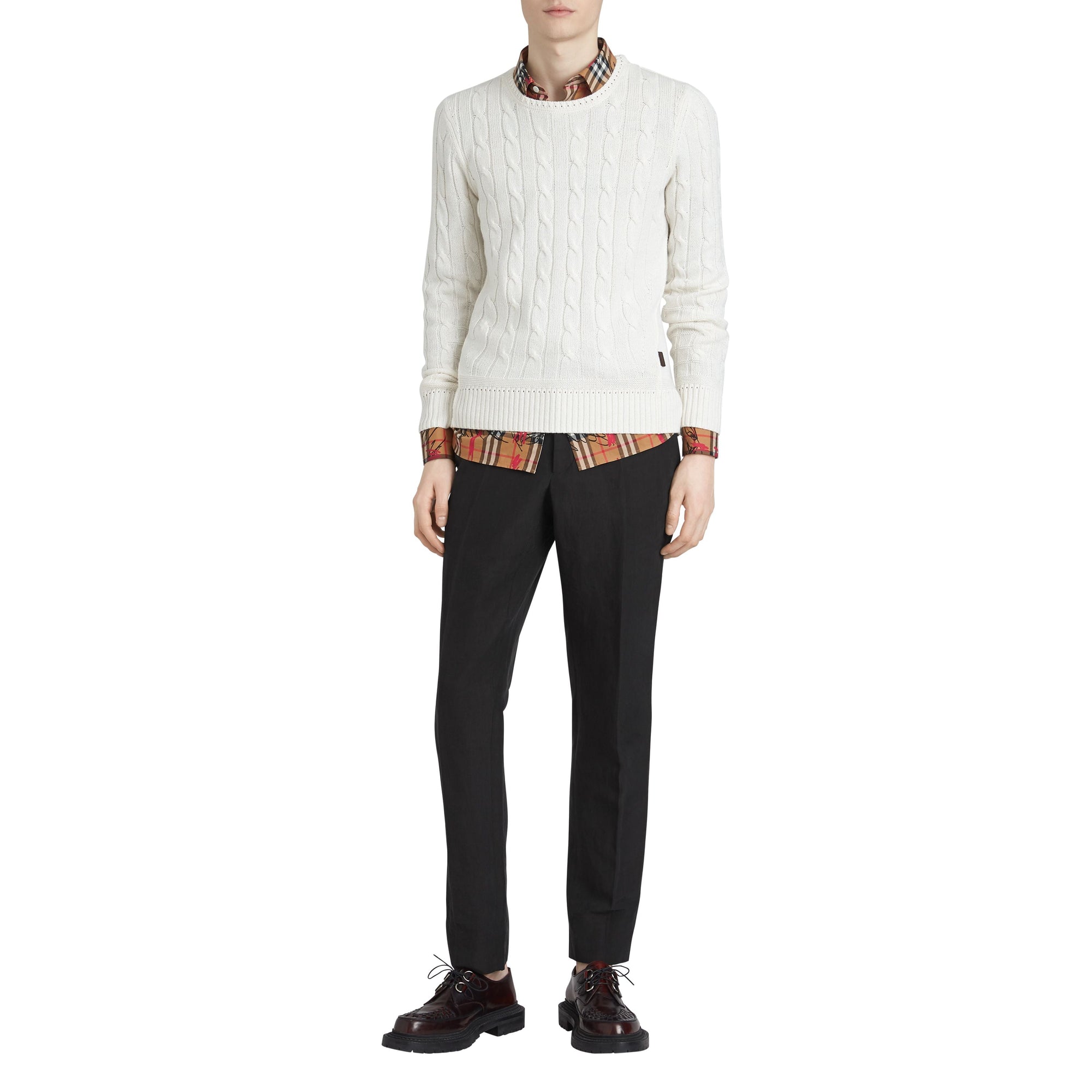 BLACK Pantalon de costume en lin et soie