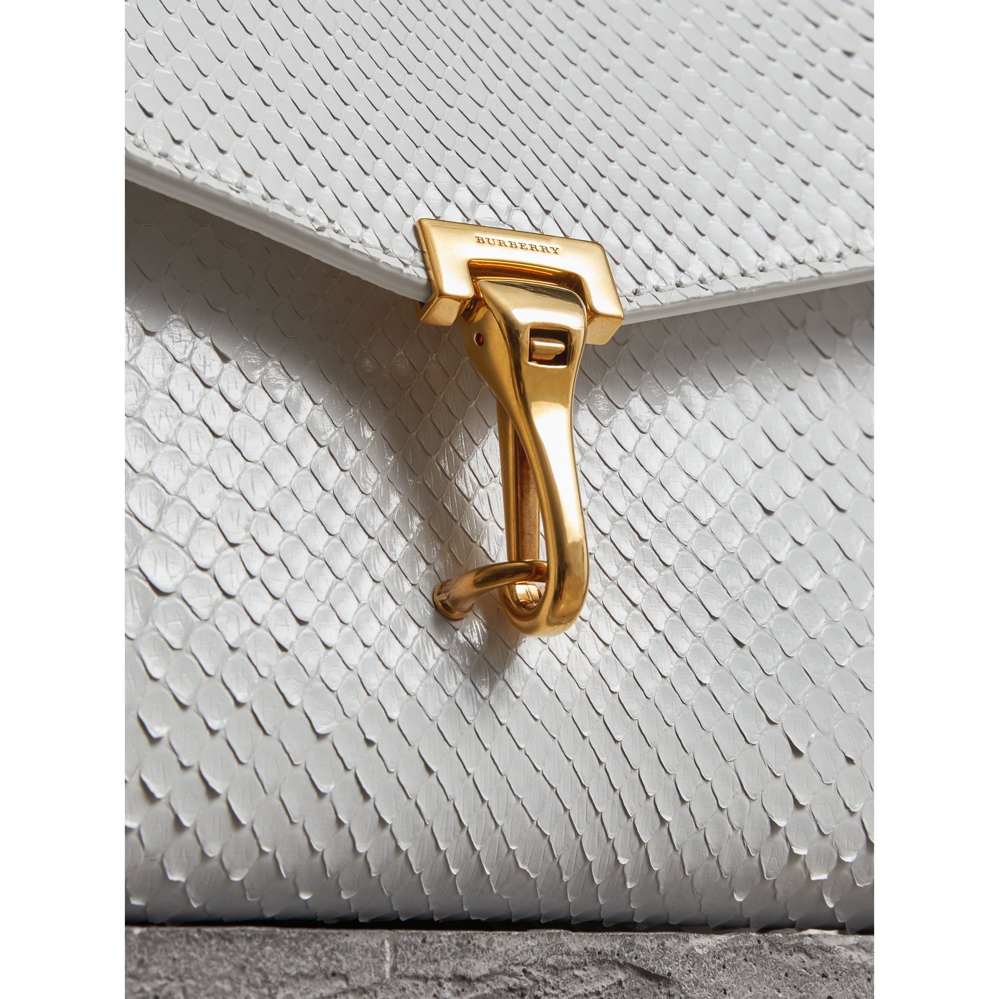 Petit sac à bandoulière en python - Blanc Craie