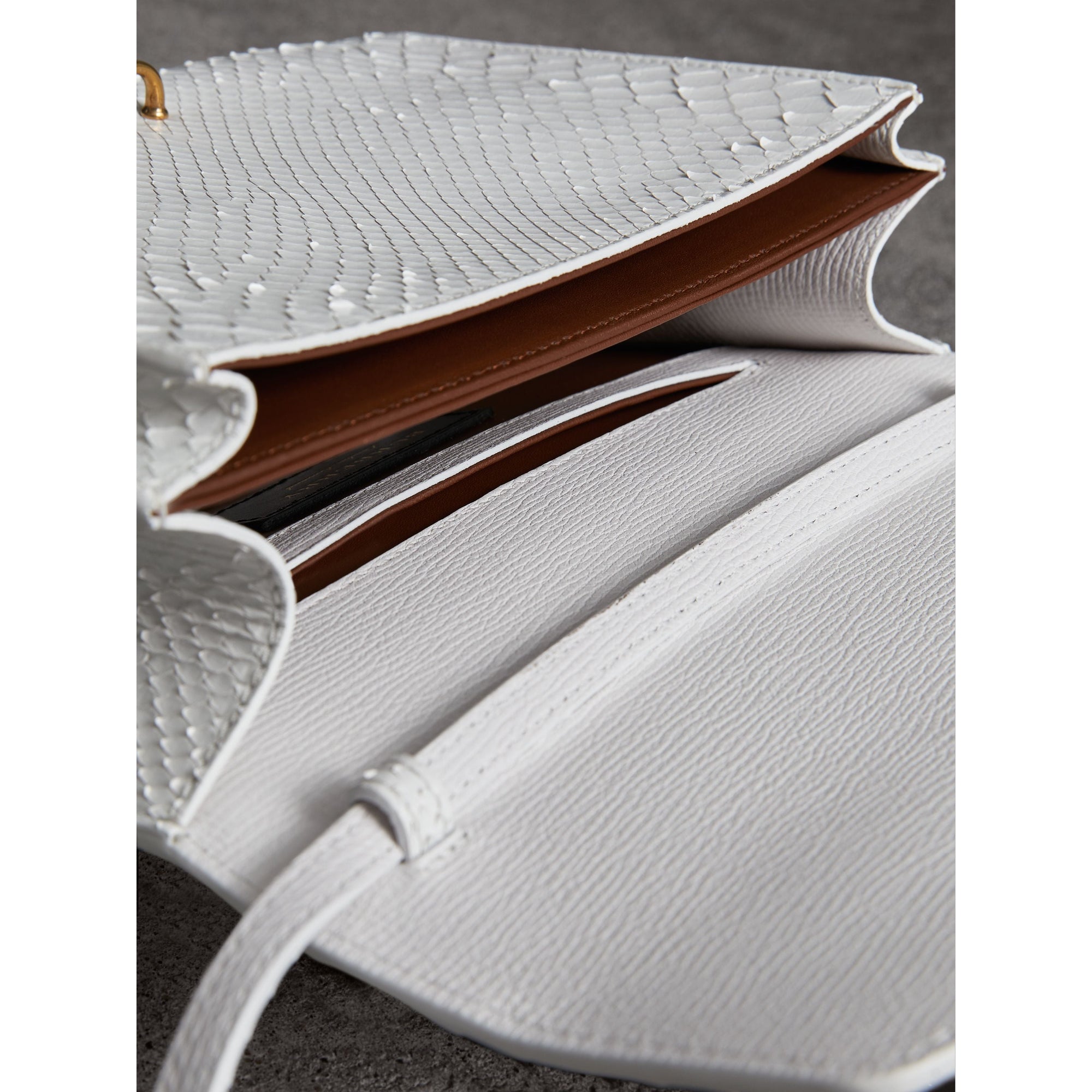 Petit sac à bandoulière en python - Blanc Craie
