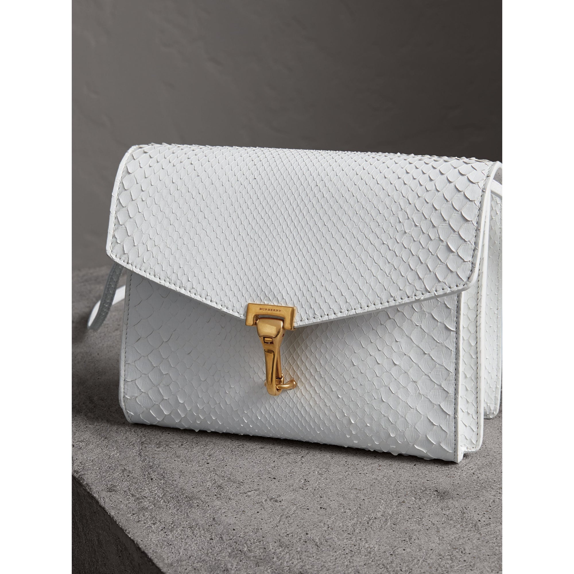 Petit sac à bandoulière en python - Blanc Craie