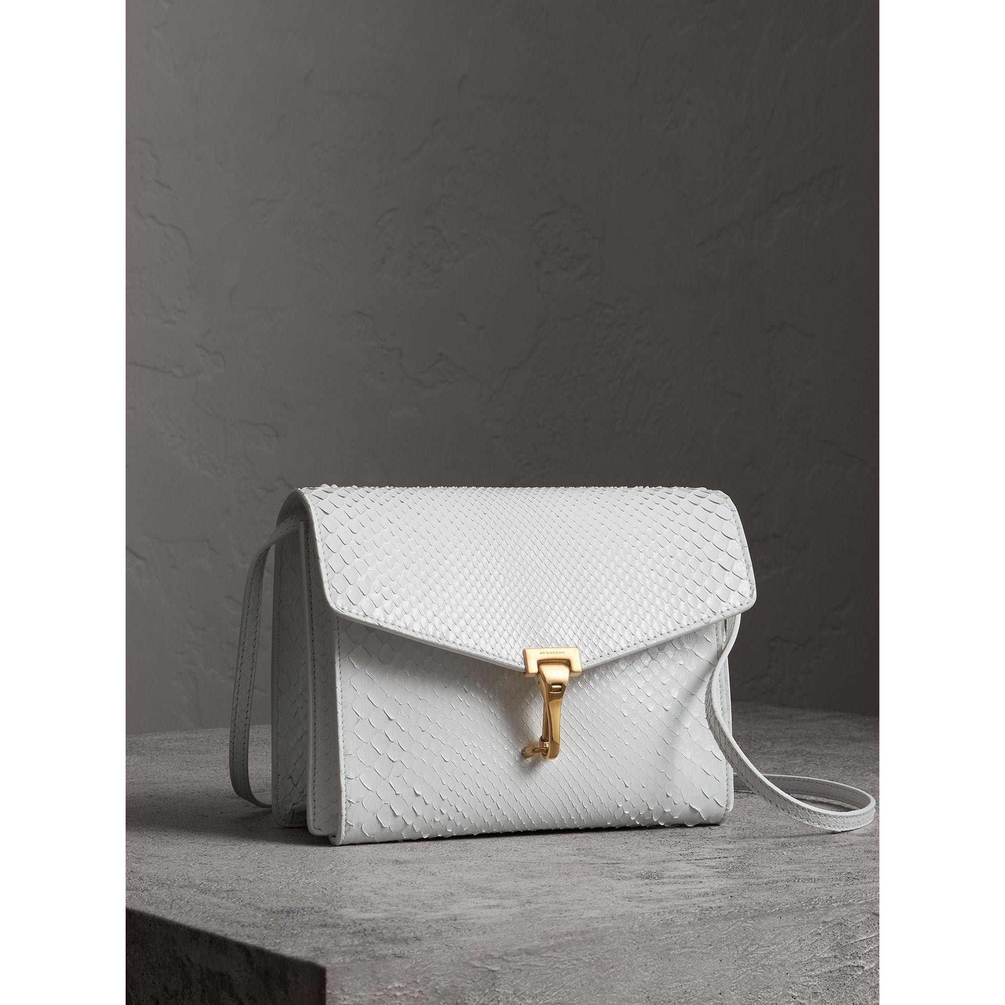 Petit sac à bandoulière en python - Blanc Craie