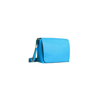 NEON BLUE Grand sac Messenger en cuir estampé