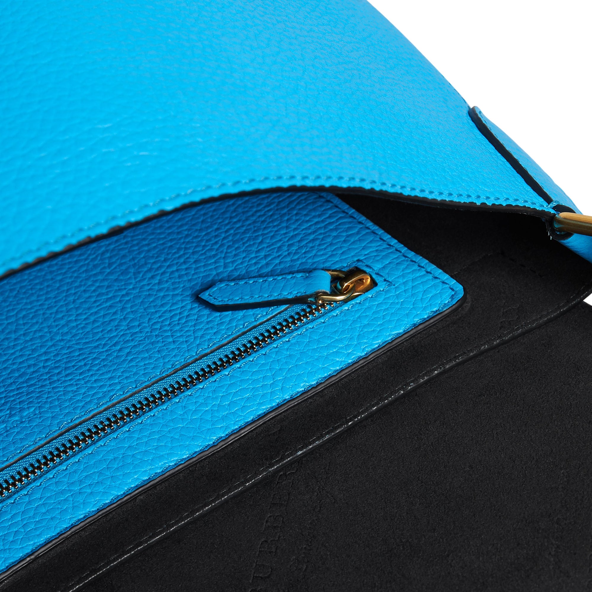 NEON BLUE Grand sac Messenger en cuir estampé
