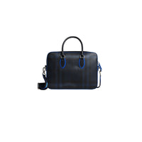 NAVY/BLUE Attaché-case moyen à motif London check avec détails en cuir