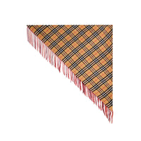 BRIGHT PEONY Bandana Burberry en cachemire néon et à motif Vintage check