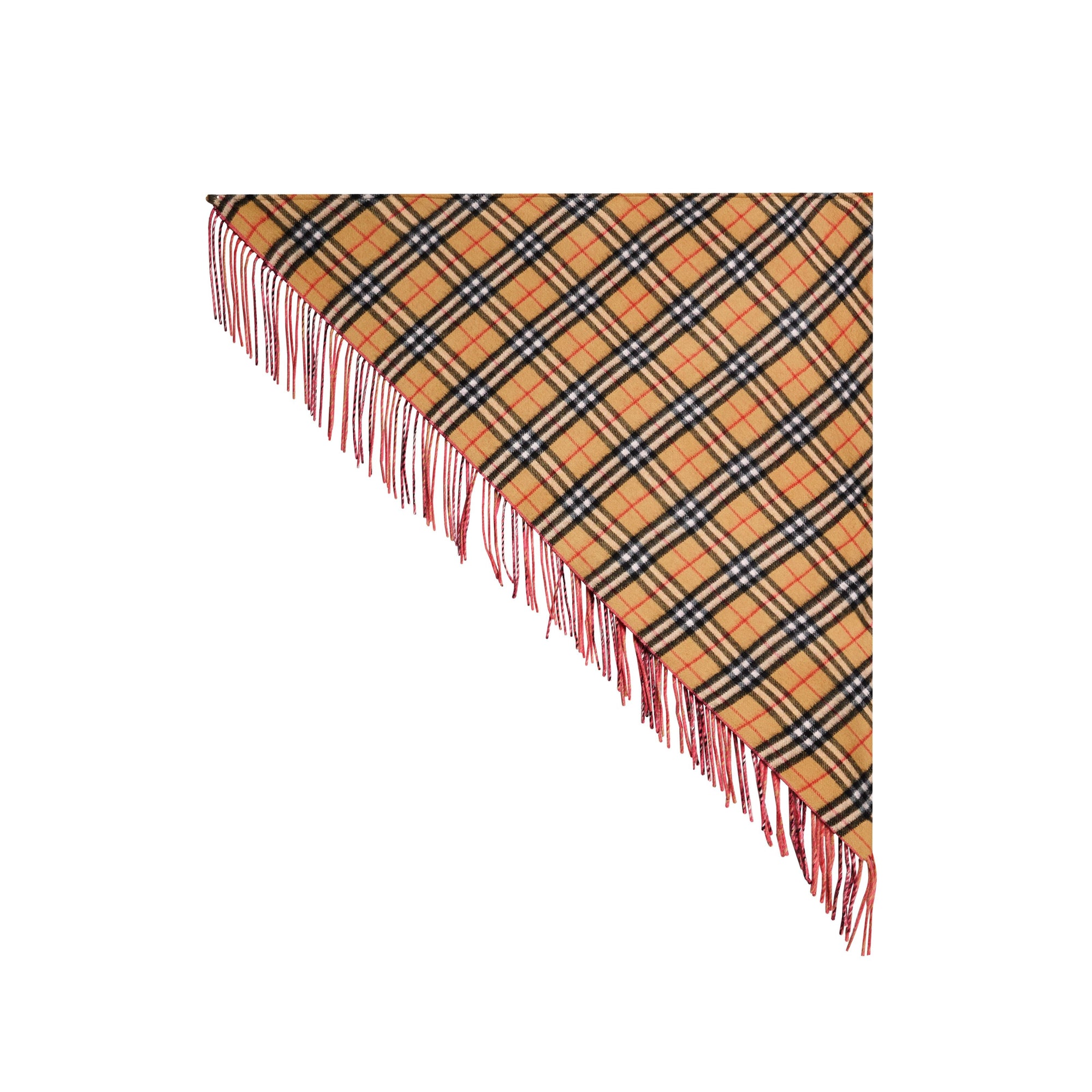 BRIGHT PEONY Bandana Burberry en cachemire néon et à motif Vintage check
