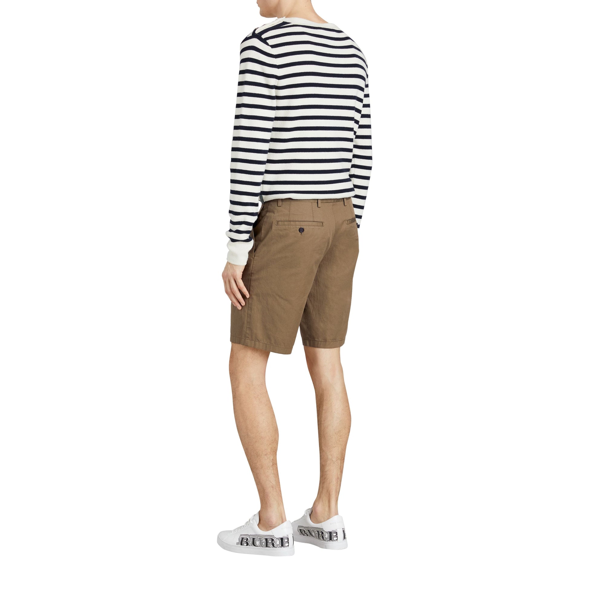 OLIVE GREEN Short chino en sergé de coton