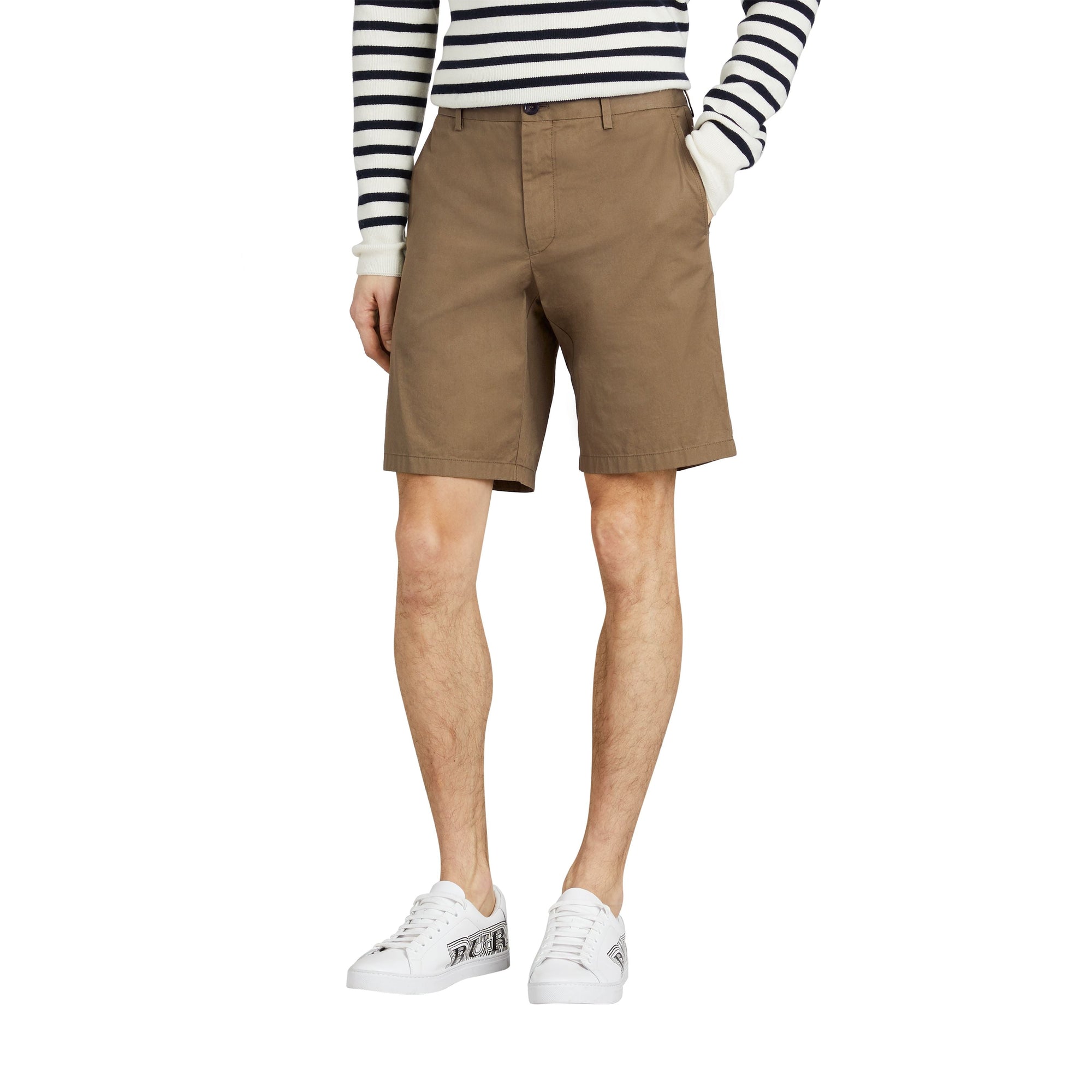 OLIVE GREEN Short chino en sergé de coton