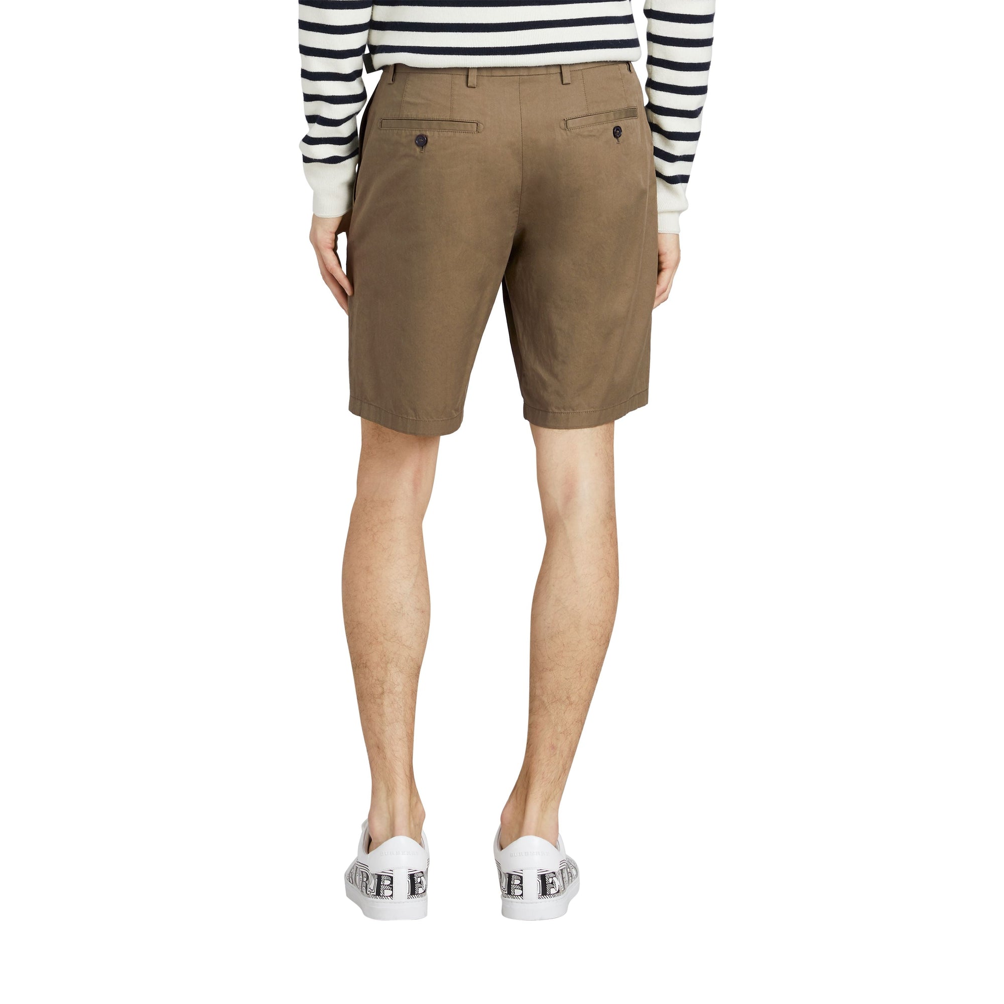 OLIVE GREEN Short chino en sergé de coton