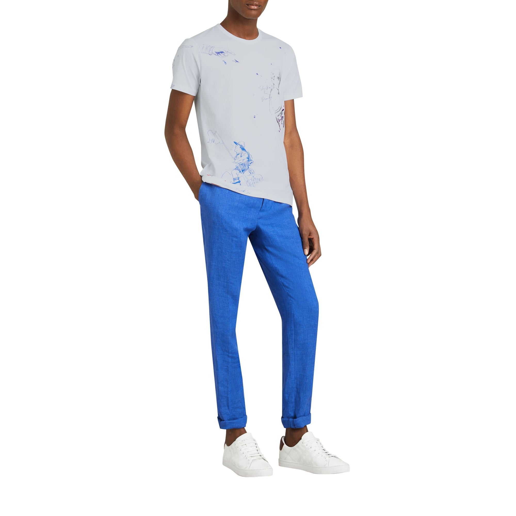 WHITE T-shirt en coton avec imprimés dessinés