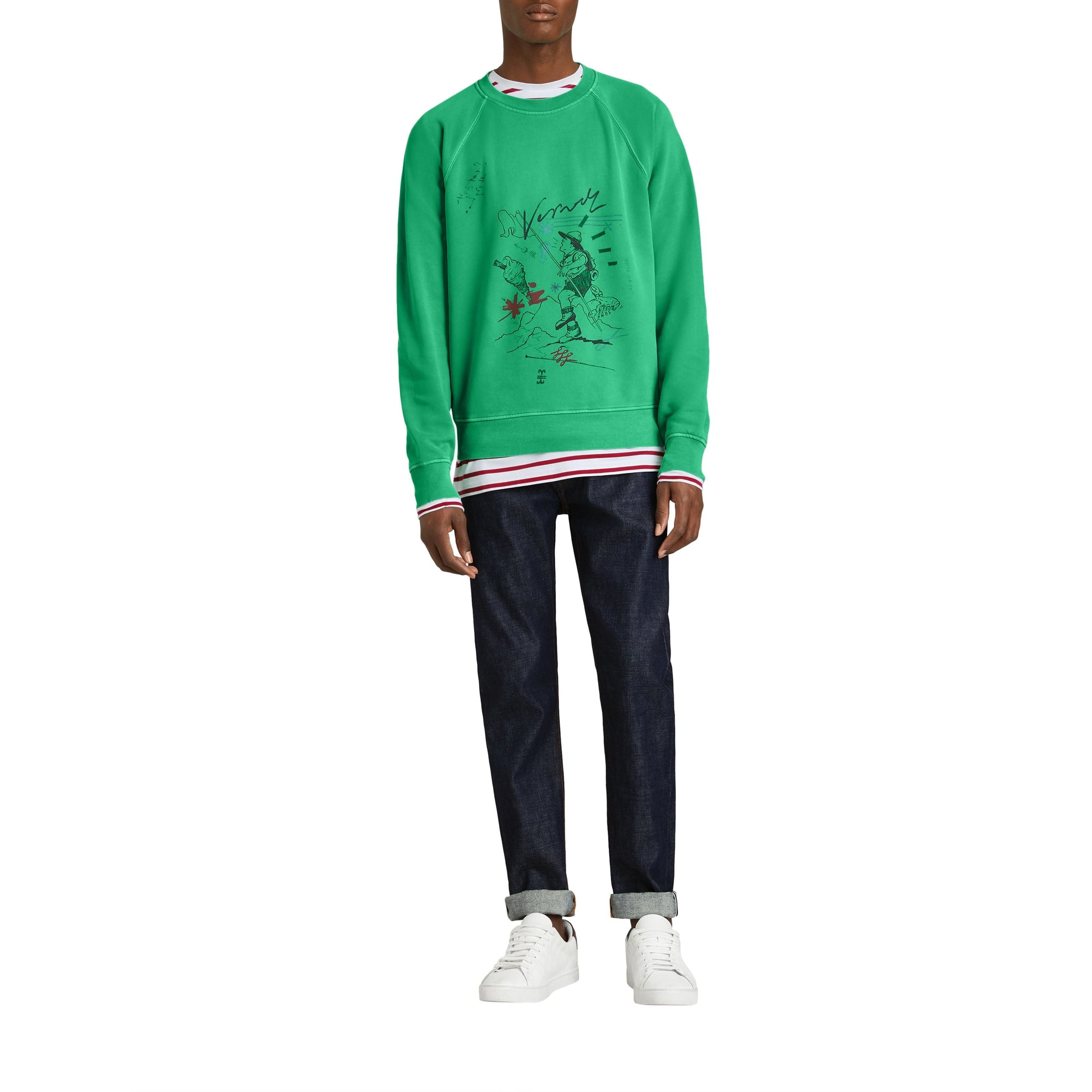 BRIGHT GREEN Sweat-shirt en coton à imprimé aventure