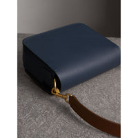 Sac the satchel carré en cuir - Indigo