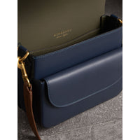 Sac the satchel carré en cuir - Indigo