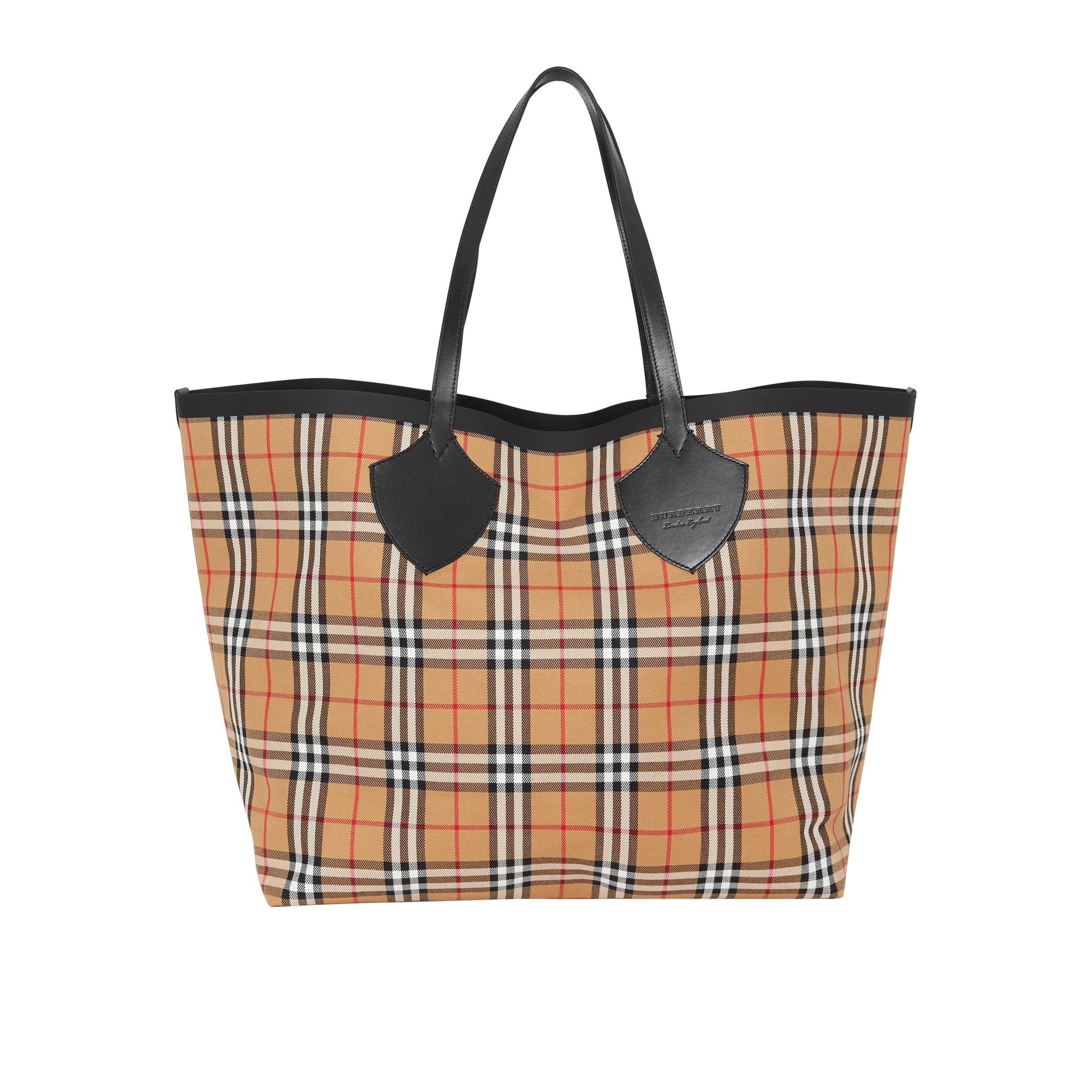 AT YELLOW/FLAXYELLOW Sac tote The Giant réversible en coton à motif Vintage check