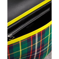 FOREST GREEN Grand sac Messenger en coton tartan