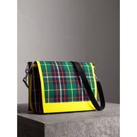 FOREST GREEN Grand sac Messenger en coton tartan
