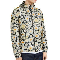 BLACK Veste à capuche en matière technique légère avec imprimé marguerite