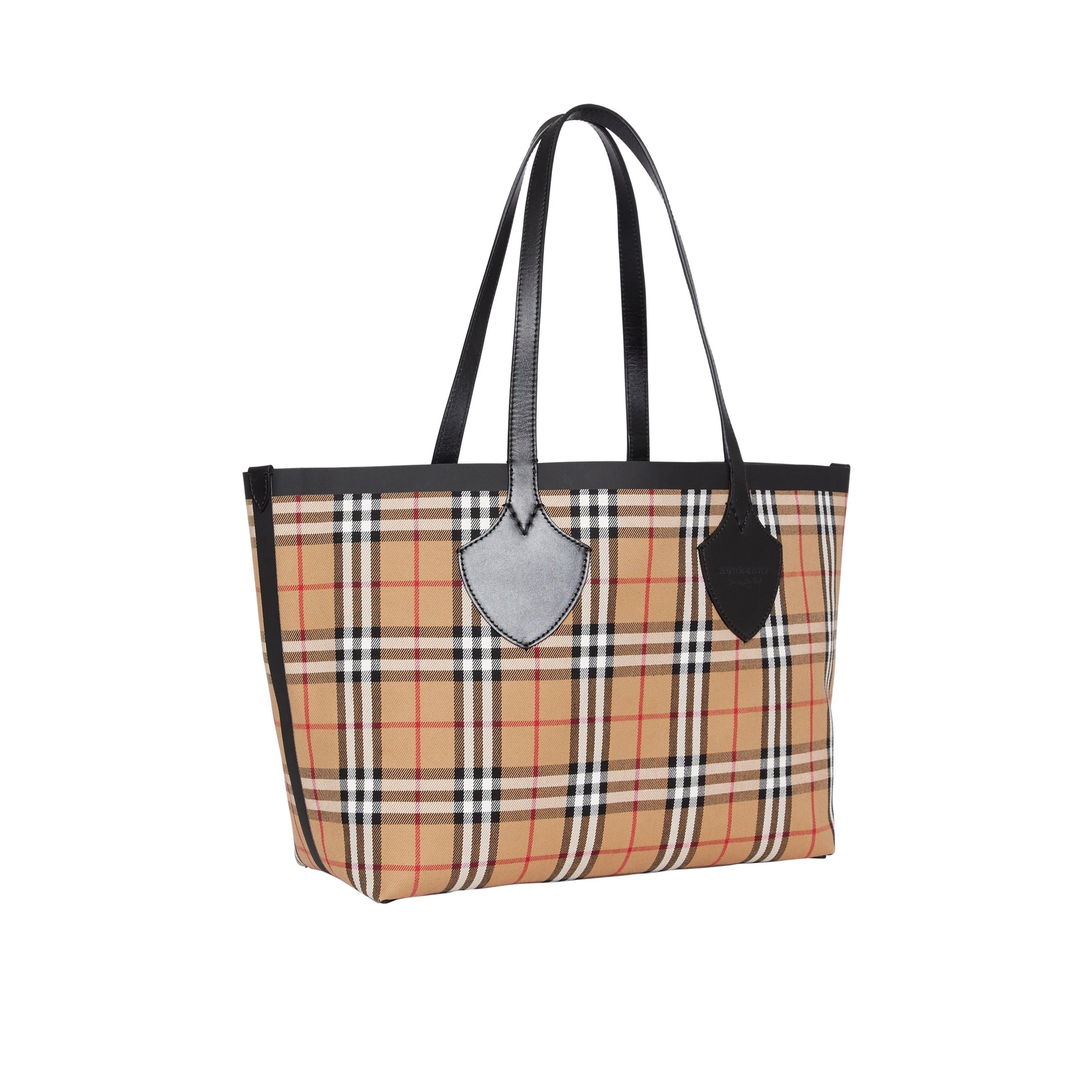 Sac tote the giant moyen en vintage check - Jaune antique & rouge vif