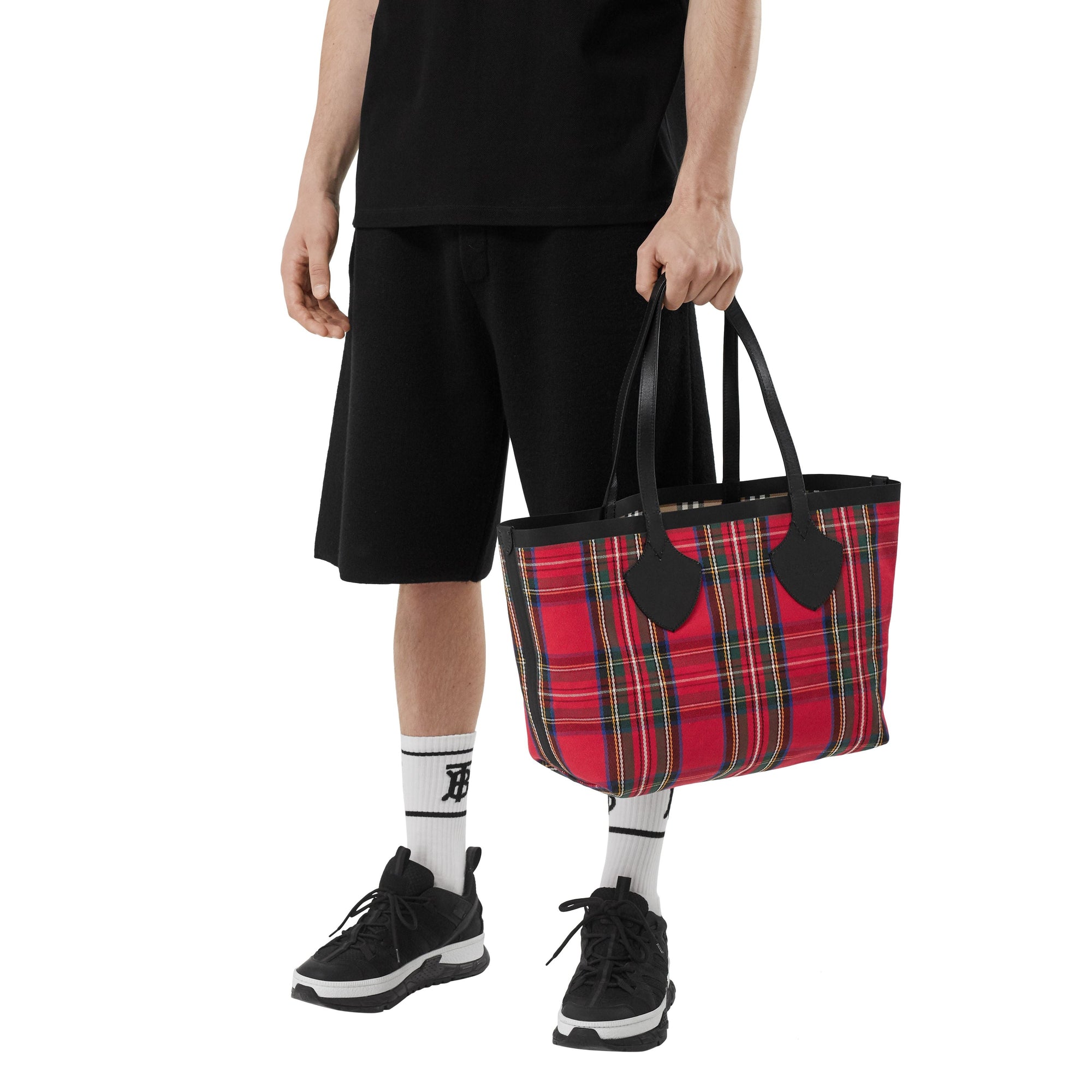 Sac tote the giant moyen en vintage check - Jaune antique & rouge vif