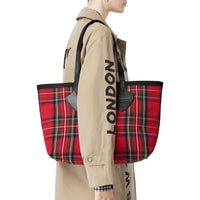 Sac tote the giant moyen en vintage check - Jaune antique & rouge vif