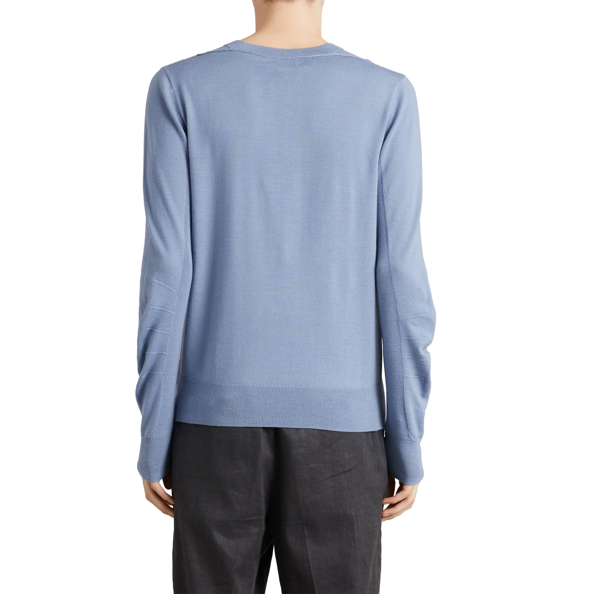 STONE BLUE Pull en laine mérinos à détails check
