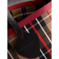 CARAMEL/FLAX YELLOW Sac tote The Giant moyen réversible en coton tartan