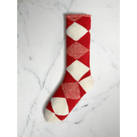 BRIGHT RED Chaussettes en laine à maille argyle