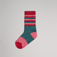 PARADE RED Chaussettes rayées en laine et cachemire façon patchwork