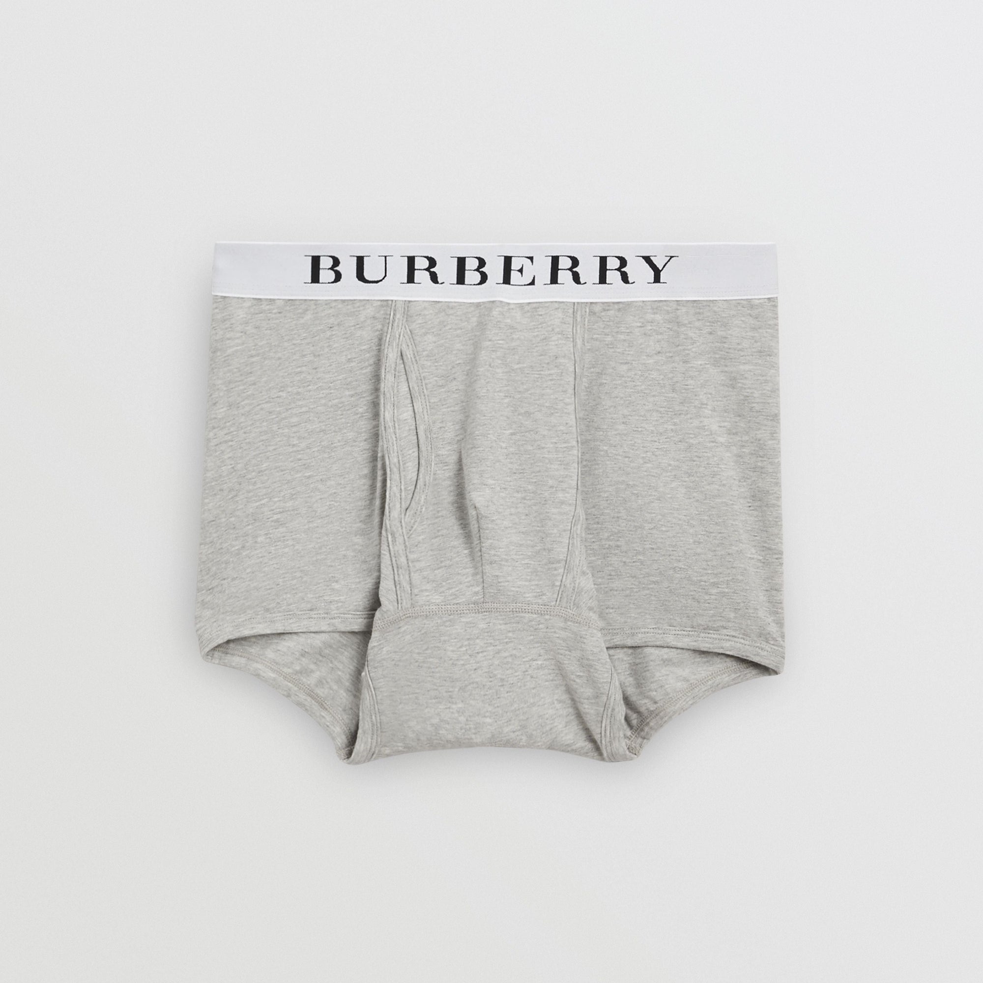 PALE GREY MELANGE Boxer en coton extensible