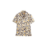 BLACK Chemise utilitaire à manches courtes en coton avec imprimé marguerite